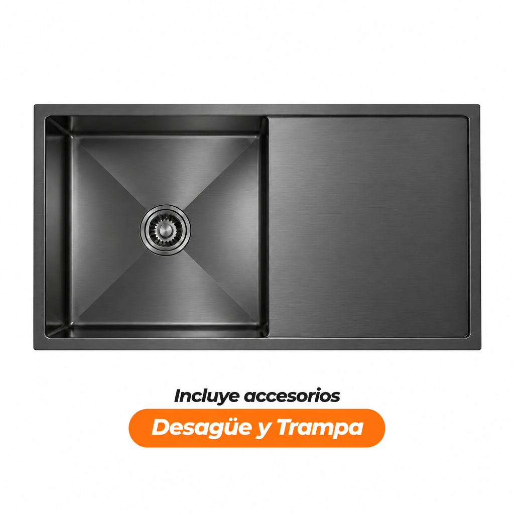 LAVADERO P/MARMOL 75X40X23CM NANO BLACK PREMIUM - FRATELLI